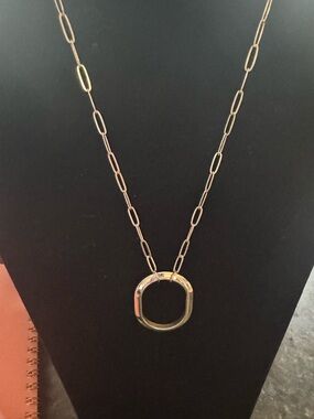 Mayamar Silver Link Necklace with Circular Pendant - Women Jewelry